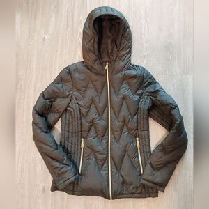 Deep Green Micheal Kors Down Filked Windbreaker